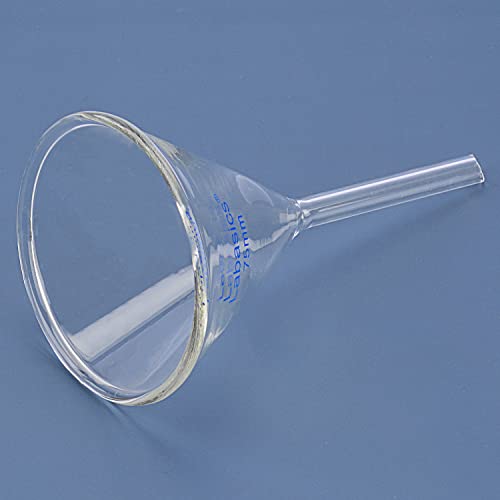 Labasics Borosilikatglas Trichter, 2er-Pack Schwere Glaswand Trichter Glass Funnel Kurzer Stiel 75 mm Durchmesser, 75 mm Stiellänge