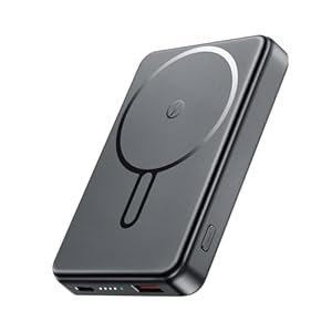 for Magsafe Battery Pack 12000mAh Magnetic Power Bank Portable Charger USB C 20W Fast Charging Wireless Charger Travel Essential for iPhone 16/15/14/13/12 Series Grey