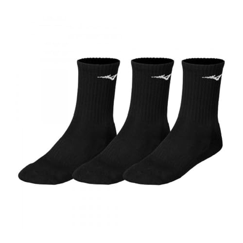 Mizuno Chaussettes d'entraînement 3P, noir/noir, taille L