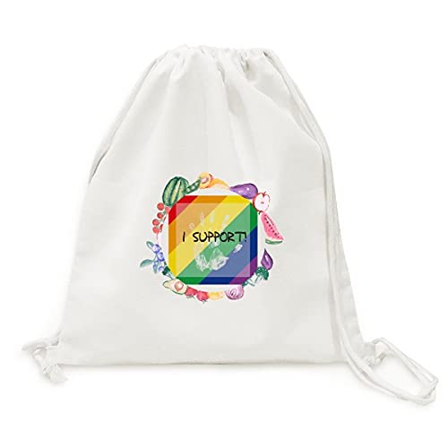 Drapeau arc-en-ciel sac en tissu pliable pour le marché et le transport des légumes frais