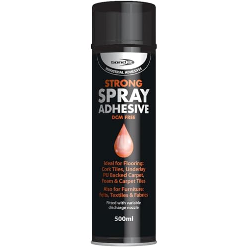 Bond It Spray Adhesive 12 Pack (500ml Each) – Heavy Duty Multi-Purpose Aerosol Glue for Carpet Tiles, Flooring, Foam, Vinyl, and Fabric – High Strength Contact Spray adhesive spray