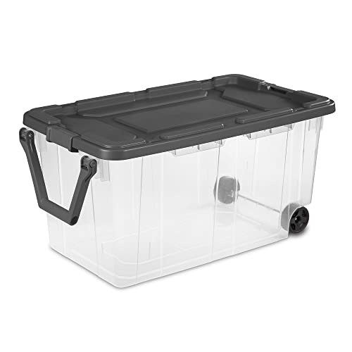 Sterilite-160-Quart-Latching-Stackable-Bedroom-Closet-Playroom-Wheeled-Storage-Box-Container-Bin-with-Gray-Lid-and-Clear-Sides-2-Pack