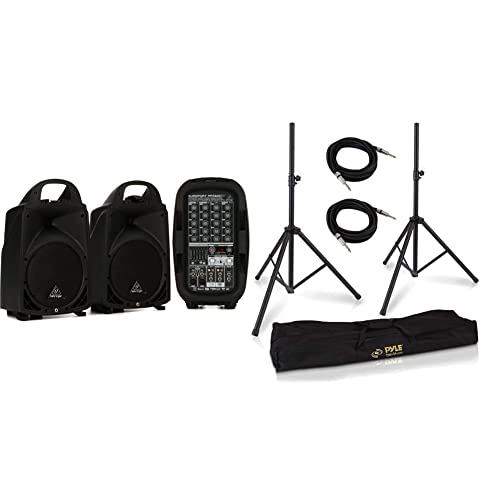 Behringer Europort Ppa500Bt 6-Channel Portable Pa System With Bluetooth & Pyle Universal Stand Kit-Height Adjustable 3.6’ -5.6’ Tall Sound Equipment Tripod Mount For Speakers W/ 35Mm Insert-Home #TOP10