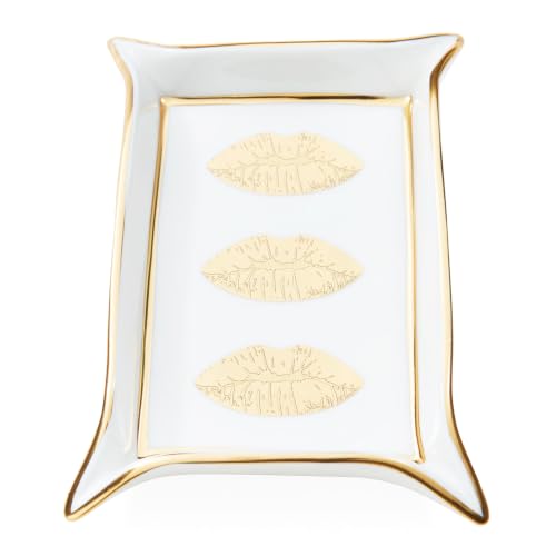 Image of Jonathan Adler Lips Valet Trinket Tray, Gold 32051