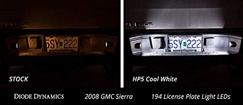 Diode Dynamics License Plate LEDs compatible with GMC Sierra 1500 1999-2024 (pair), 194 HP3 Cool White (6000K)