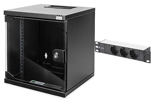 Armoire réseau 10" 6U DIGITUS avec multiprise PDU 3 ports pour installation murale compacte