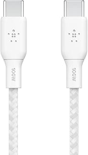 Belkin BoostCharge USB-C to USB-C Power Cable (2M, 6.6ft), Fast Charging Cable with 100W Power Delivery, USB-IF Certified, Compatible with MacBook Pro, Chromebook, Samsung Galaxy, iPad, & More - White