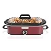 Magnifique 4 quart slow cooker with casserole manual warm setting perfect kitchen small appliance for family dinners dishwasher safe crock red red  urban country home decor