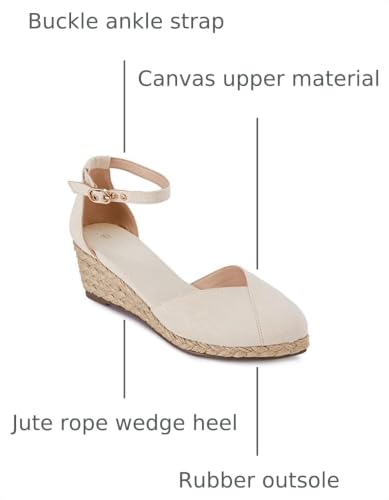Image of Juliet Holy Womens Espadrilles Sandals Closed Toe Platform Ankle Strap Casual Summer Wedges