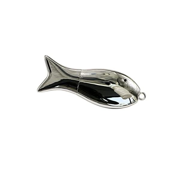 32GB USB 3.0 Flash Drive, Metall Silber Fisch Schlüsselanhänger Design USB-Stick Pen Drive USB Flash Memory Stick… – Bild 5