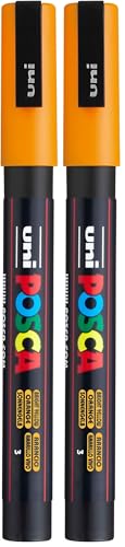 uni-ball Marqueur peinture Posca PC-3M, orange (Lot de 2)