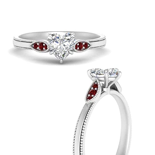 Image of Choose Your Gemstone Milgrain Simple Diamond CZ Ring Sterling Silver Heart Shape Milgrain Engagement Rings Everyday Jewelry Wedding Jewelry Handmade Gifts for Wife US Size 4 to 12