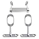 1 Paar (2 Stück) Schrankstangenhalter Endstück für ovale Kleiderstange,Schrankstange Oval Kleiderstange (17x31mm) Chrom poliert höhenverstellbar 84-112 mm Kleiderstangenlager Endstücke