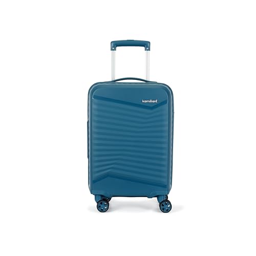 Image of Kamiliant by American Tourister Rock-Lite Small 55 Cm Cabin Hard Sided Trolley Bag for Men & Women, Suitcase 35L for Travel with 3 Digit Combination Lock - Deep Ocean