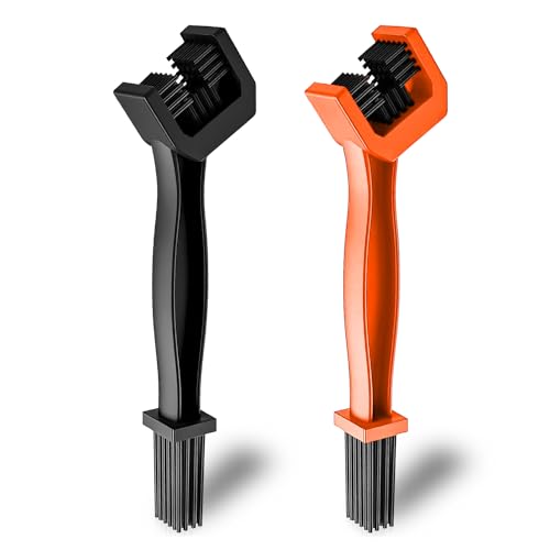 TYPHEERX - 2 Pcs Motorcycle Chain Brush Maintenance Bike Chain Washer Cleaner, Black and Orange - -12%