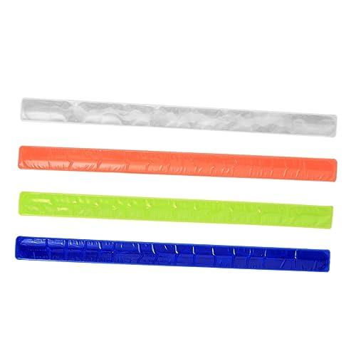 OHPHCALL 8Pcs Reflective PVC Slap Bands Safety Armbands for Night Running Walking Hiking High Visibility Bracelets for Adults Color Randomization