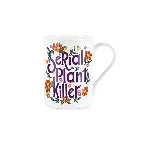 Purely Home Serial Plant Killer Mug - Bone China Style White Mug Coffee/Tea Present Gift, Green,white