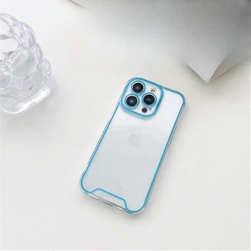 WSDSMS Funda Fluorescente Transparente de neón Luminoso para iPhone 14, 13, 12, 11 Pro MAX, XS MAX, X XR, protección Trasera de Lujo para cámara, Azul, para iPhone X XS