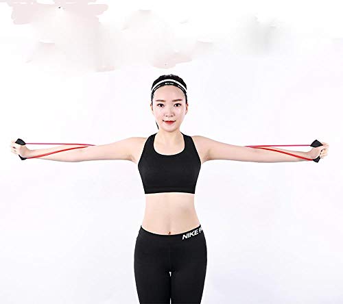 Lightahead Set of 3, Figure 8 Exercise Band Training Resistance Cord Tube Workout Body Building Fitness Equipment Tool for Home, Gym, Yoga, Pilates, Physical Therapy Training (Blue,Green,Black)