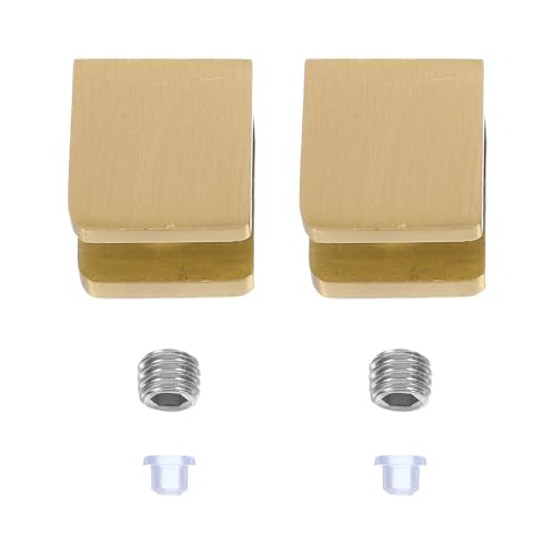 Ciieeo Pinces à Verre Support Mural Élégant en Laiton Robuste Lot de 2 Fixation Solide et Organisation Améliorée pour Étagères sans Cadre pour Salle de...