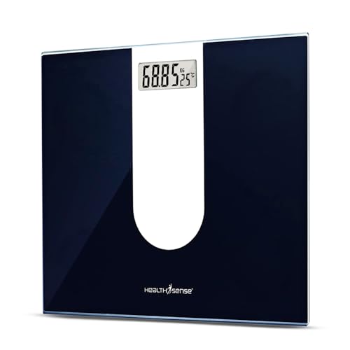 Image of HealthSense Weight Machine for Body Weight, Digital Weighing Scale & Weighing Machines with Glass Top, Step-On Technology, Large LCD Display, 1 Year Warranty, Glass Top PS 111
