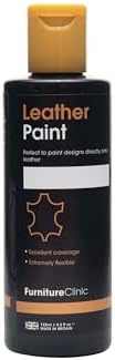 Furniture Clinic Leather Paint - For painting all leathers: footwear, handbags, clothing, etc. Flexible and Durable (Black, 50ml)