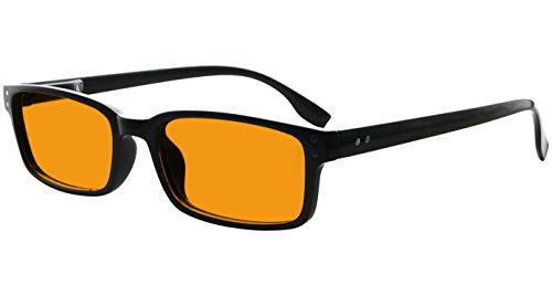 Eyekepper Blue Blocking Glasses for Women Men Reading Computer Orange Tinted Readers - Black +1.75
