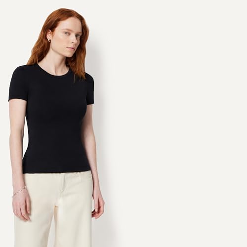 Image of Amazon Essentials Women's Slim-Fit Short-Sleeve Crewneck T-Shirt, Pack of 2