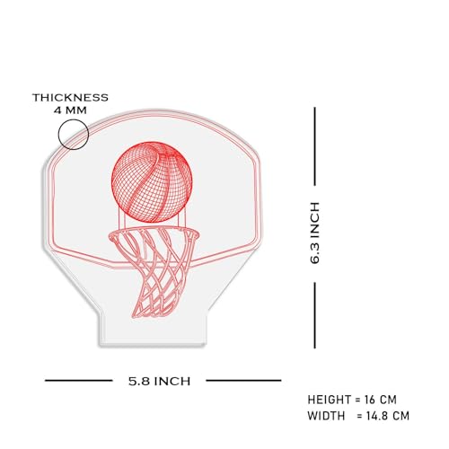 Image of 3D Illusion Basketball Desk Table Lamp with Warm White Light & On /Off Touch Button | USB Button | Birthday Gift for Basketball Player