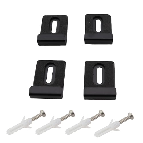 Image of 4PCS Square Mirror Holder Hardware Furniture Accessory Metal Heavy Duty Mirror Holder Clip Black 304 Stainless Steel Mirror Clip for Mirror Hook and Easels and Billboards