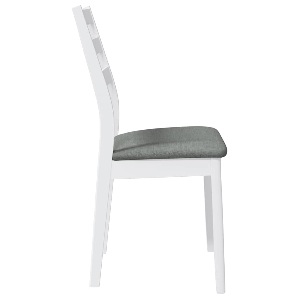 Ergonomiczne lite drewno kauczukowe z poduszkami biały 2 szt.
