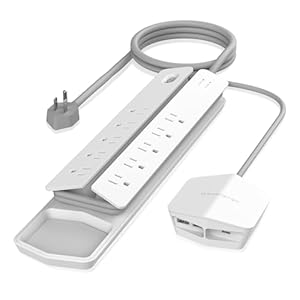 Monster Power Center Vertex XL Surge Protector with Detachable USB Power Strip with 10 AC Outlets, 2 USB-A Ports & 1 USB-C Port (20W)