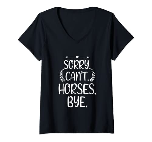Femme Cute Horse Equestrian Racing Derby Day Horseback Fun Quote T-Shirt avec Col en V
