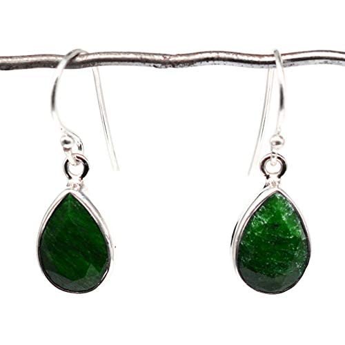 Boucles d'oreilles émeraude en argent 925, le cadeau idéal pour elle