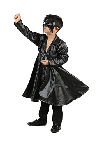 Image of BookMyCostume Krrish Indian Bollywood Movie Superhero Kids Fancy Dress Costume|Premium 7-8 Years,Black