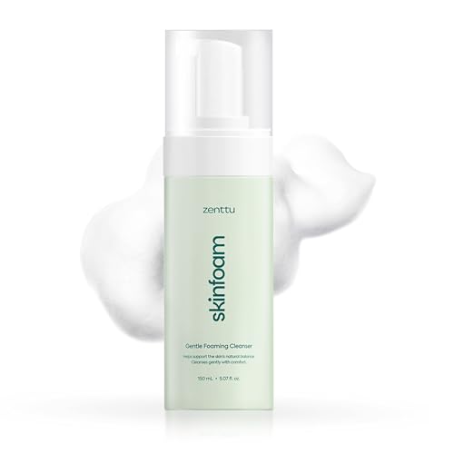 Zenttu Centella Cleansing Foam Korean Face Wash for Sensitive Skin Gentle Barrier Supporting Foam Cleanser with Ceramide NP and Panthenol 5.07 fl oz