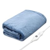 Magshion Electric Heated Throw Blanket, 3 Heat Settings & 4H Auto Shut Off, Machine Washable Soft Flannel Heating Blanket for Home Office, Gifts for Women, Men, Mom, Dad (45' x 60', Sky Blue)