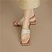 LZNBHH Women Low Block Heel Split Toe Nude Back Braid Pattern Slingback Sandals (9,Beige,Female,9,Women)