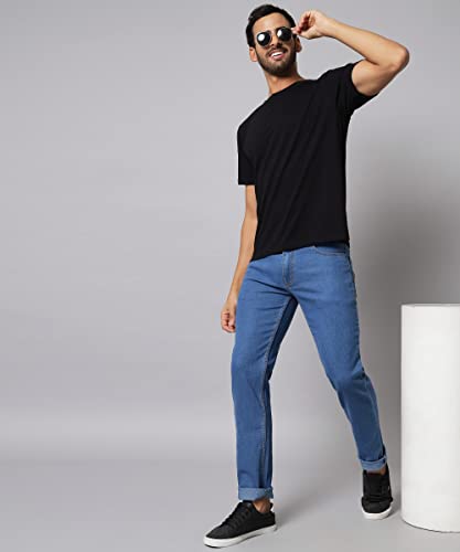Image of STUDIO NEXX Men's Regular Fit Jeans|Stretchable Mid Rise Denim |Contrast Detailed Stitch