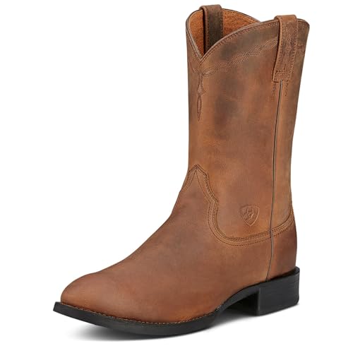 ARIAT mens Heritage Roper Cowboy Western Boot, Distressed Brown, 13...