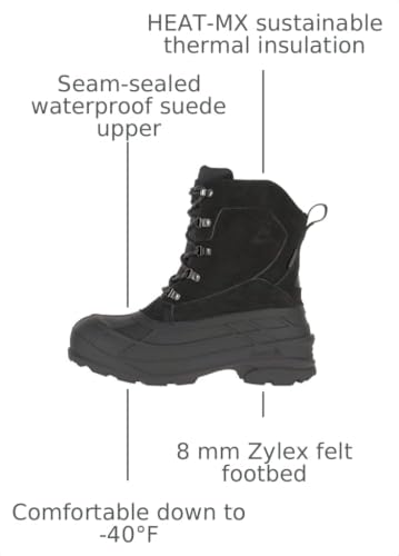 Image of Kamik Fargo 2 Wide Snow Boots for Men - Insulated Winter Shoes for Men with HEAT-MX Lining - Seam-Sealed Waterproof Mens Winter Boots - Non-Slip Traction with Synthetic Rubber Outsole