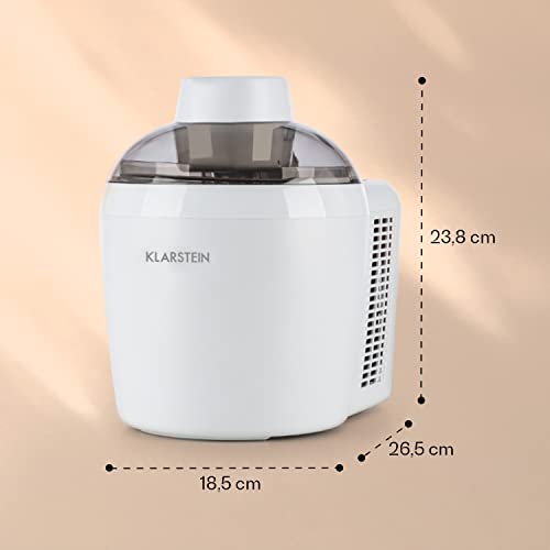 Klarstein Schneeflöckchen - Eiscremebereiter, Eismaschine, Speiseeismaschine, thermoelektrisches Kühlsystem, 700 ml, 0,3 Liter, 6 Programme, weiß – Bild 8