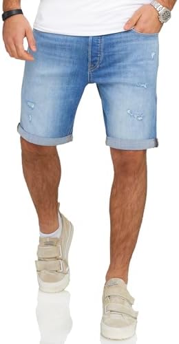 JACK & JONES Infinity Herren Jeans Shorts Rick Bermudas Used Look