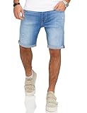 JACK & JONES Infinity Herren Jeans Shorts Rick Bermudas Used Look Light Blue Denim / 2 XL