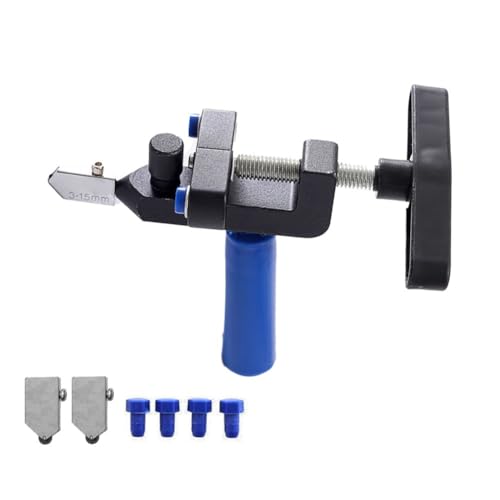 Vibsky Tagliapiastrelle 2 in 1 con lama a rullo e pinza per rottura, strumento di scrittura manuale per piastrelle smaltate, specchi, vetro, non per vetro temperato
