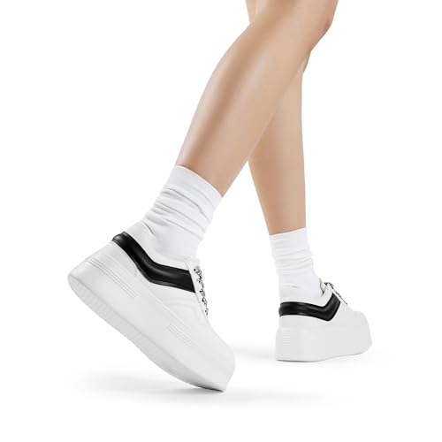 Image of DREAM PAIRS Women's Platform Casual Sneakers | Comfortable High Heel Fashion Walking Lightweight Stylish Classic Casual Sneaker