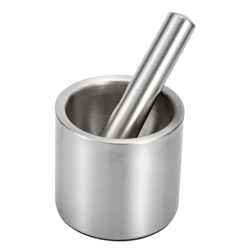 Toyvian Mortero de Acero Inoxidable Multifuncional para Ajo Triturador y Machacador Compacto Versátil para Cocina y Uso Medicinal Herramienta Duradera y Portátil