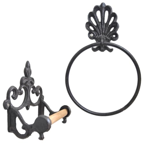 Uonlytech Toallero De Hierro Forjado para Baño Juego De Toalleros Que Ahorra Espacio Gancho De Pared Multifuncional para Baño