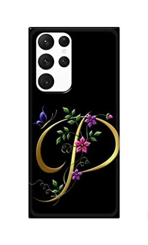 Image of Printed Hard Back Cover Case for Samsung Galaxy S22 Ultra 5G Back Cover (Alphabet P) -1803