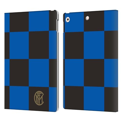 Étui iPad 10.2 Inter Milan en cuir avec motif graphique noir et bleu